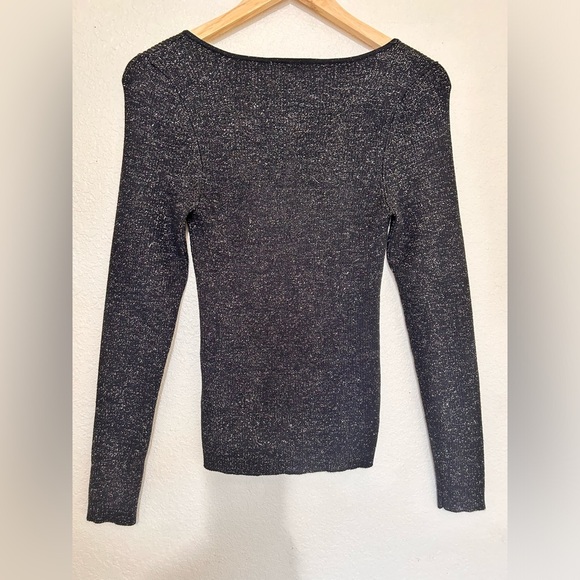 Anthropologie Black and Silver Knit Sweater - Picture 4 of 7